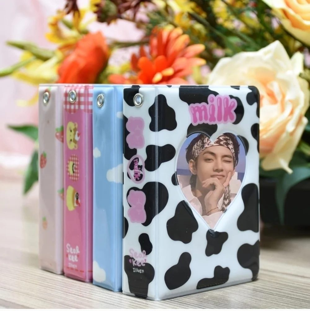 Black and White Cow Print photo album with Heart Window